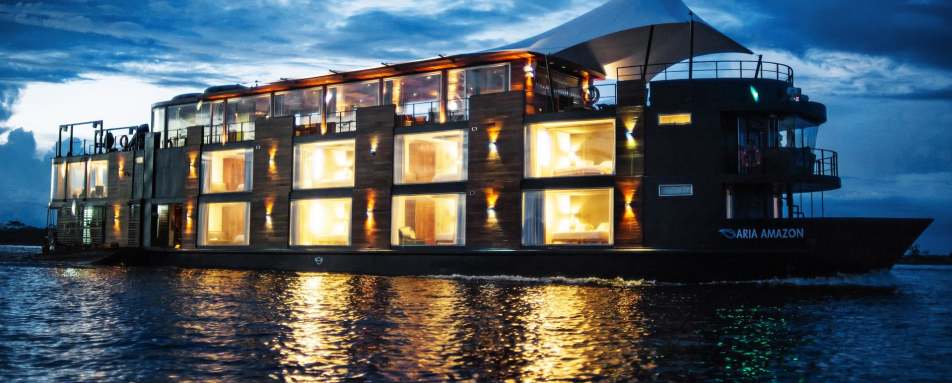 Exterior at night - Aria Amazon