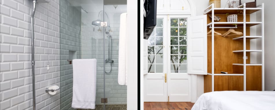 deluxe room and bathroom 