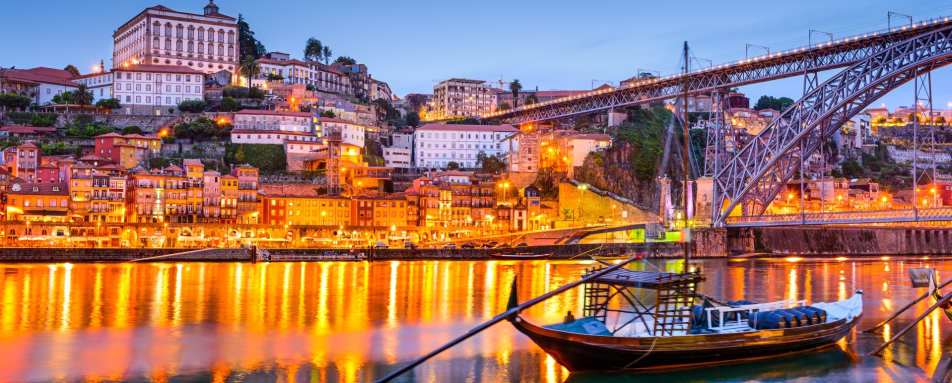 Porto at night - Wine Country of Portugal: Porto and the Douro Valley