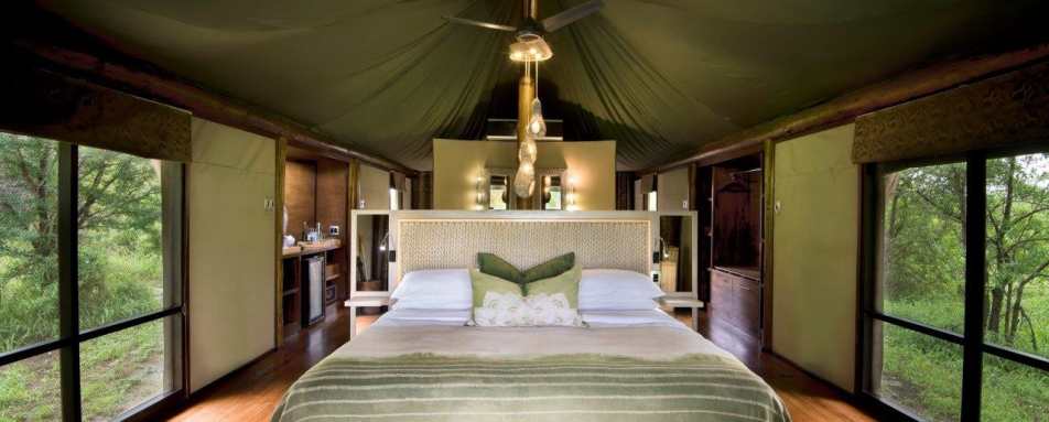 Tented room interior 