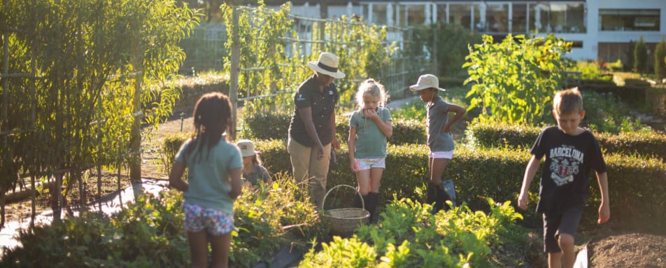 Kids in garden 