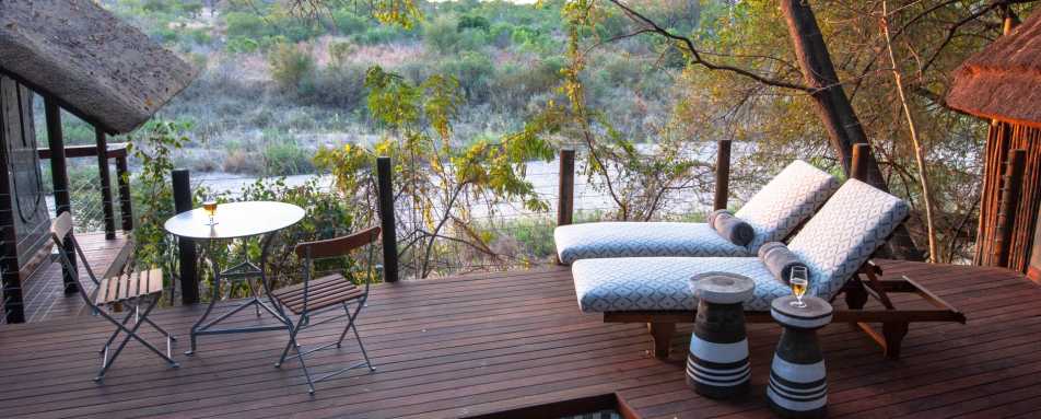 Deck with plunge pool  at Jock Safari Lodge