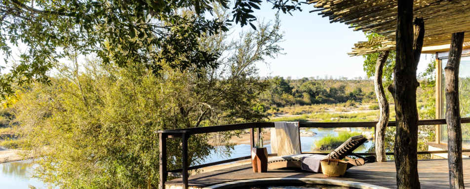 Swimming pool view at Singita Boulders 