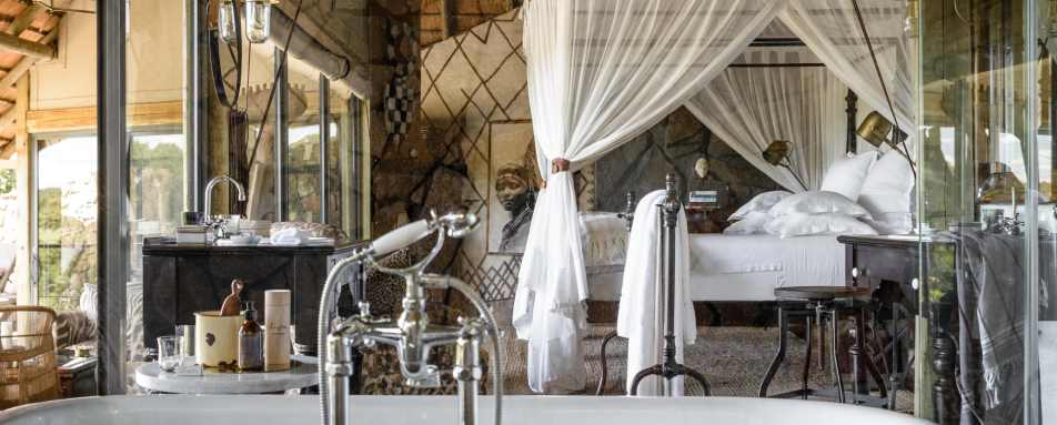 Bedroom lay out at Singita Ebony 