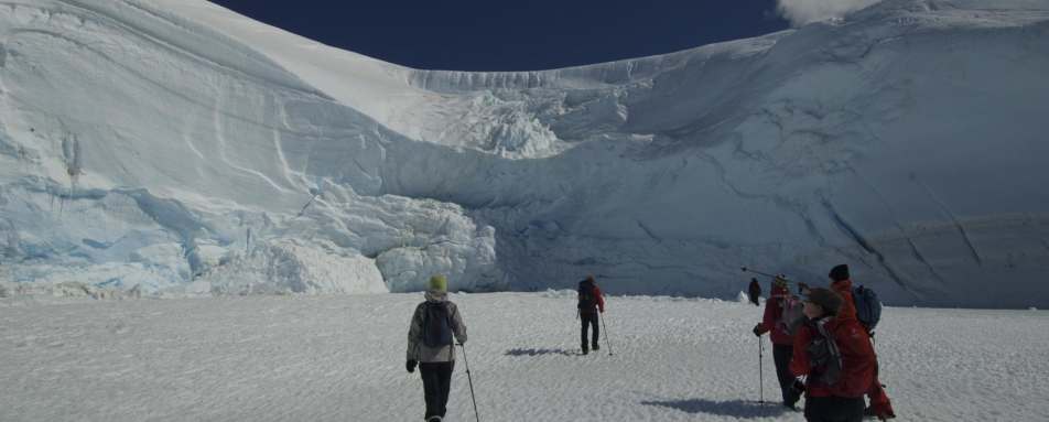 Trekking Below the Icefall - Antarctic