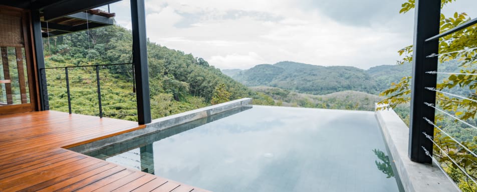 View from pool at Glenross Living in Sri Lanka    