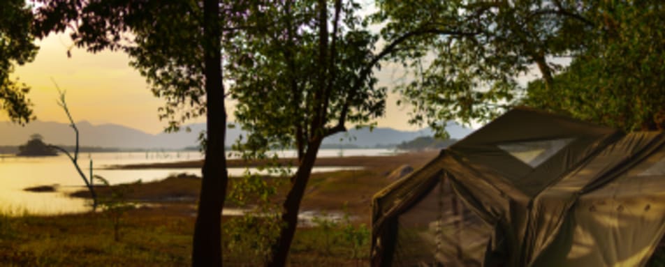 Camp at sunset - Kumana Under Canvas  