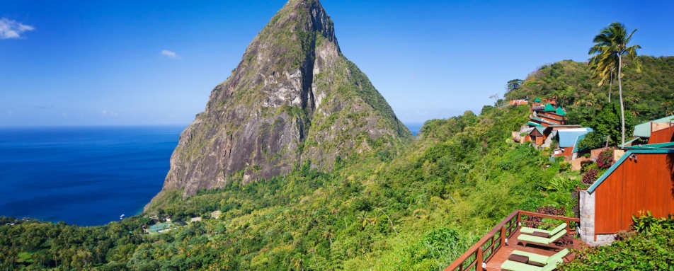 View of the Pitons - Ladera