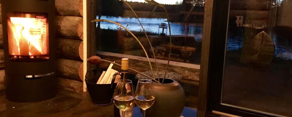 Food next to the river view