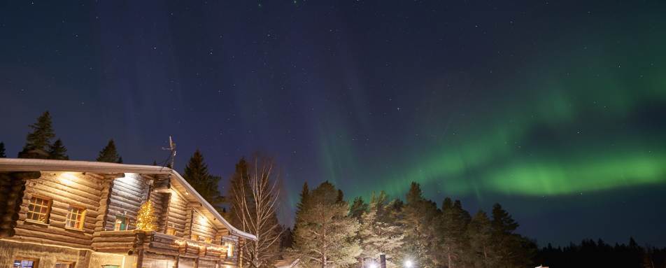 Northern Lights over the lodge