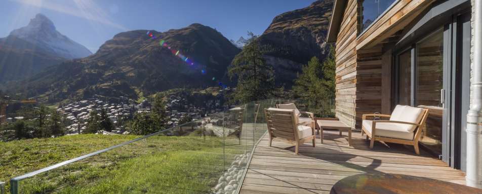 Owner's Lodge terrace view - Cervo Mountain Resort Summer