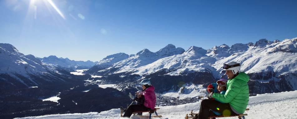 Sledding in Engadin, St Moritz - Giardino Mountain