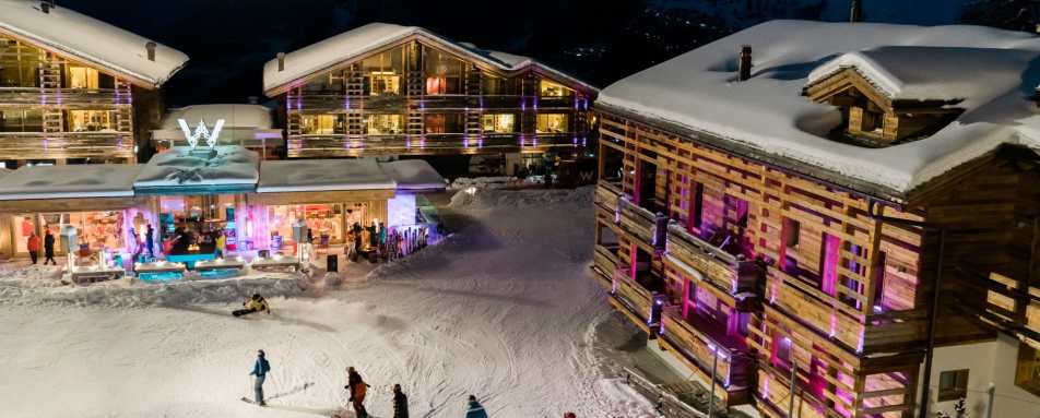 W Verbier Exterior at Night 