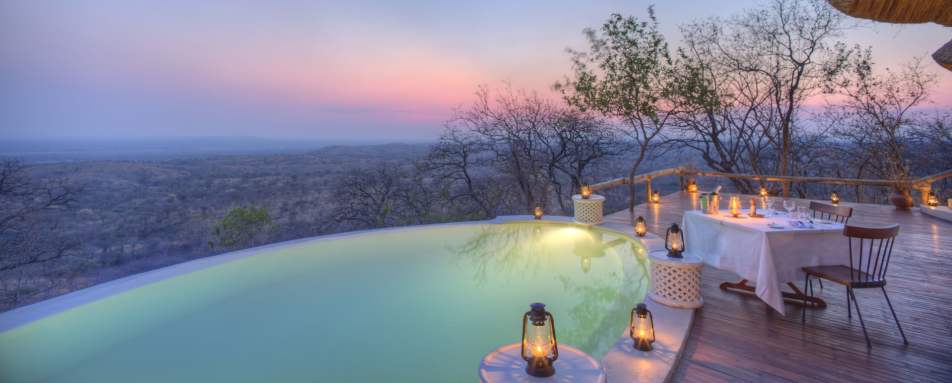 Poolside dining - Ikuka Safari Camp 