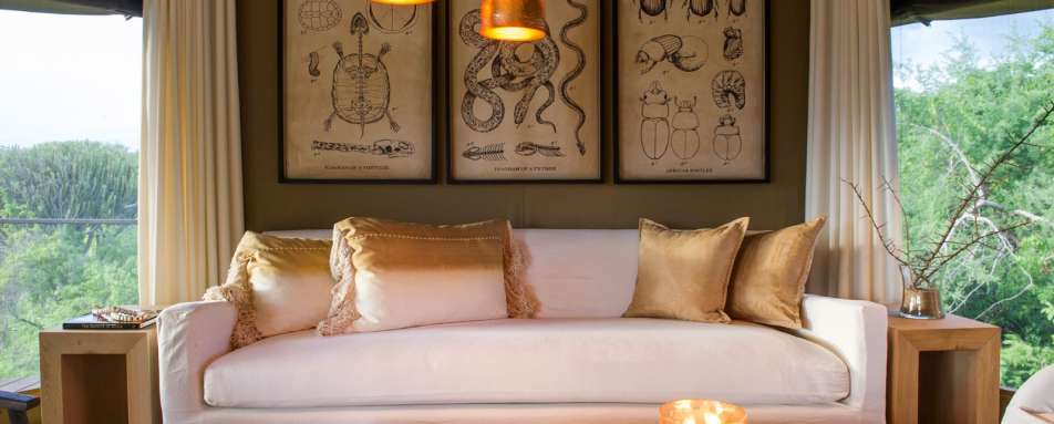 Tent lounge area - Mwiba River Lodge