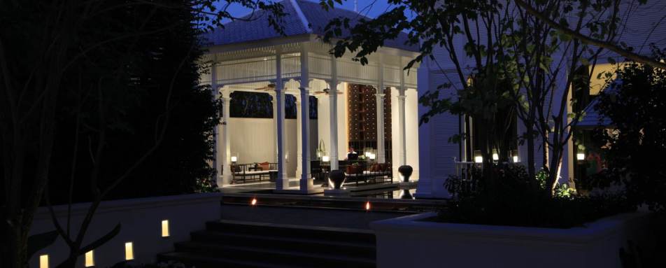 Reception Sala at Night  - 137 Pillars House