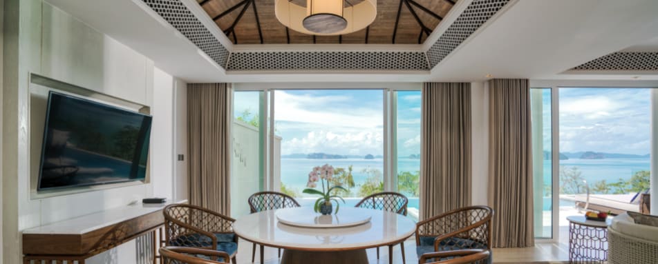 Dining Area in Two bedroom ocean pool suite  