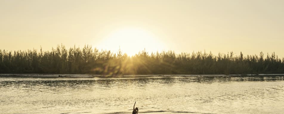 Yoga on beach 