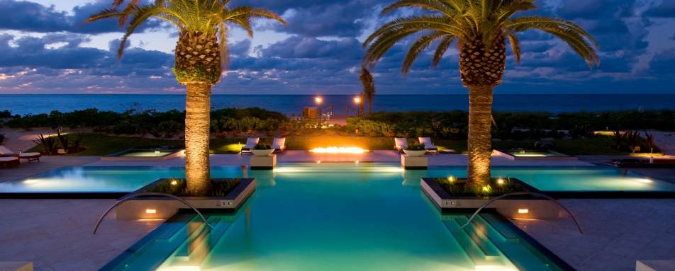 Estate Pool at Sunset - The Grace Bay Club