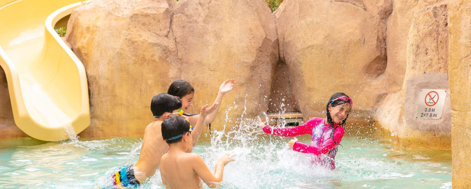 Aladins Cave - Kids in the Water River 