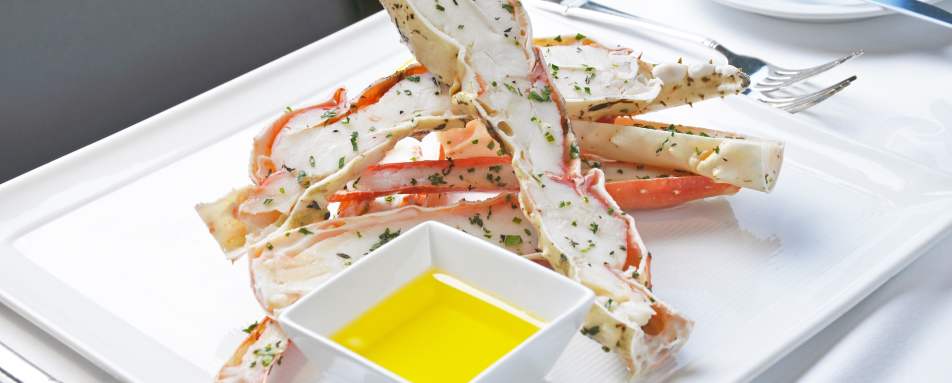 King crab at Seven Glaciers - The Hotel Alyeska