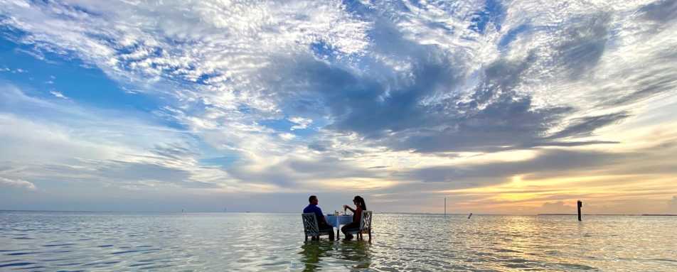 Sunset Dining in Water 