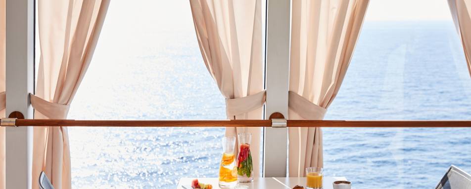 Breakfast with a sea view on the Silver Muse 