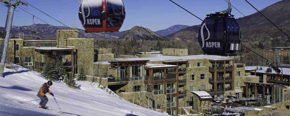 Skiing past the hotel - The Little Nell