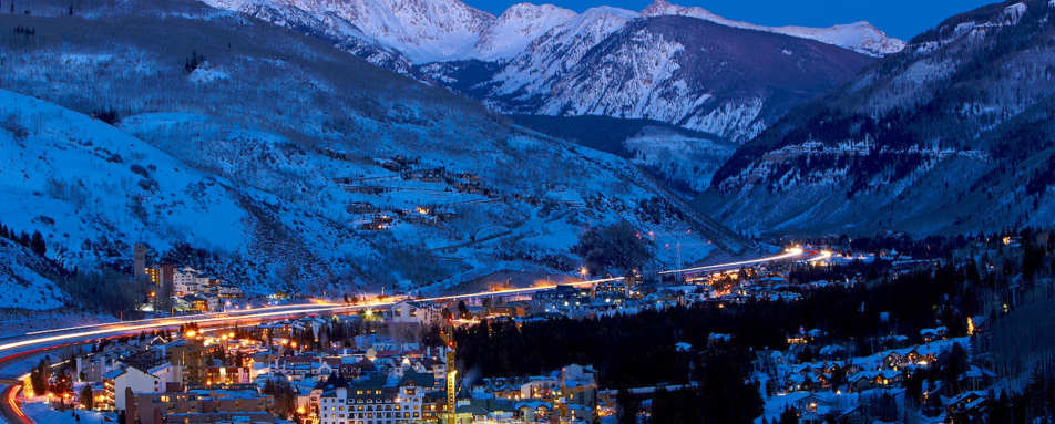 Night view of Vail 