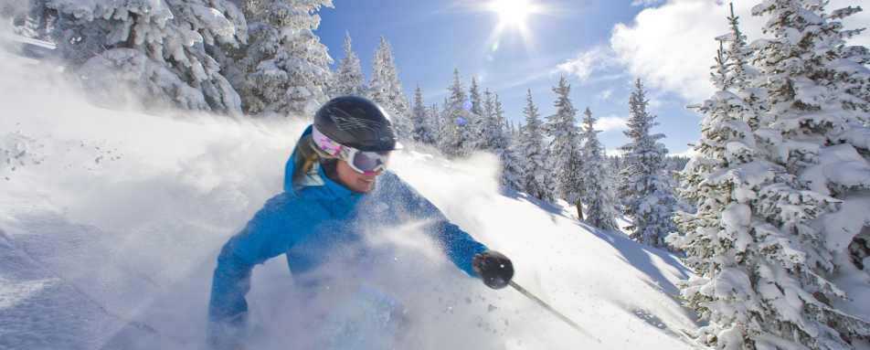 Skiing in powder