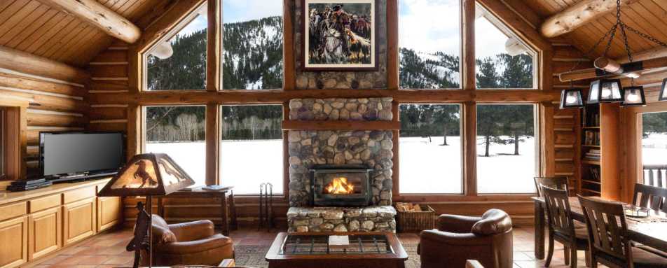Cabin in the Winter - Triple Creek Ranch 