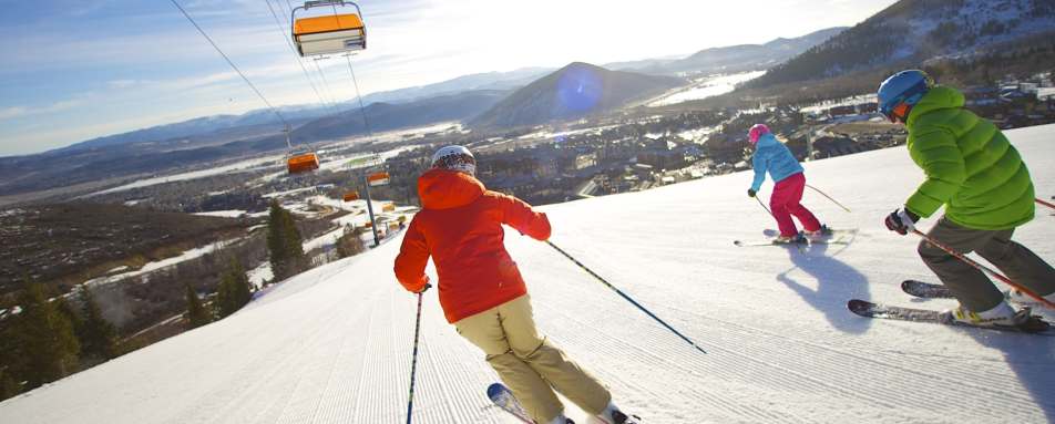 Skiing under Orange Bubble