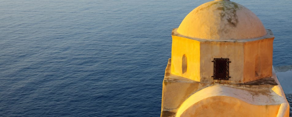 Greek Chapel and sea view 