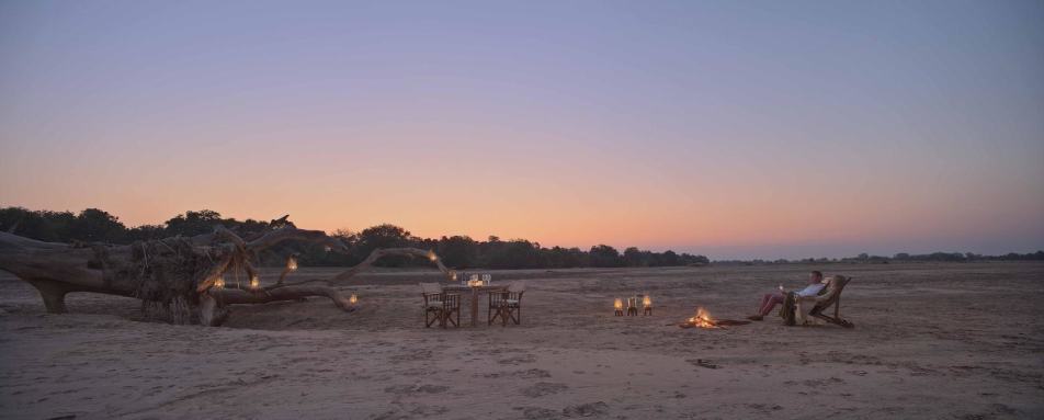 Sundowners in the riverbed - Chinzombo