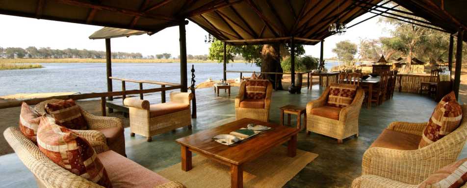Old Mondoro's comfortable main area overlooking the river