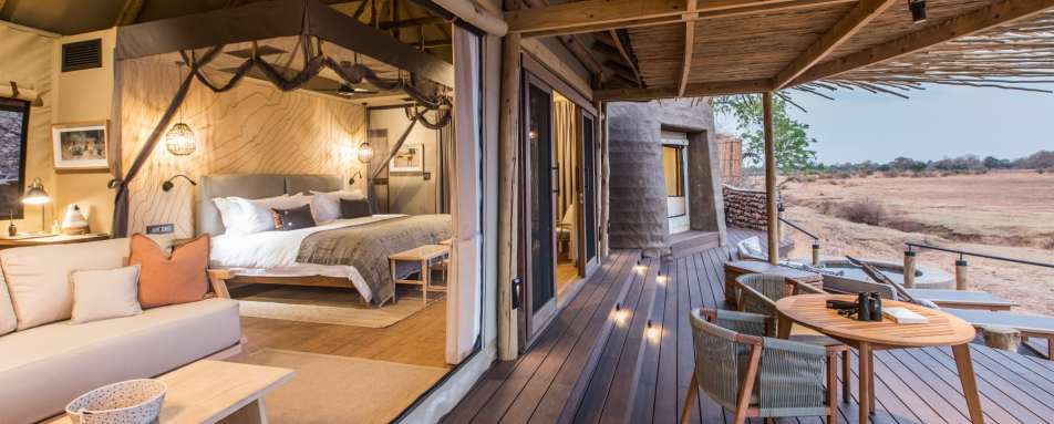 Tented room and deck 