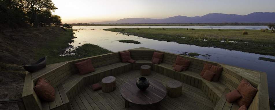 The boma at sunset - Rukomechi Camp