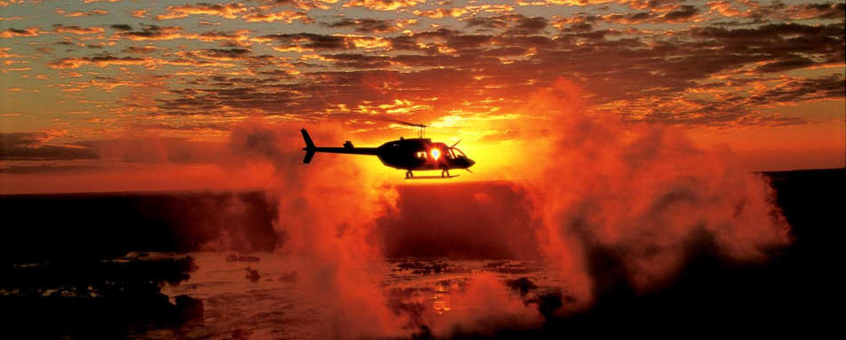 Helicopter over Victoria Falls