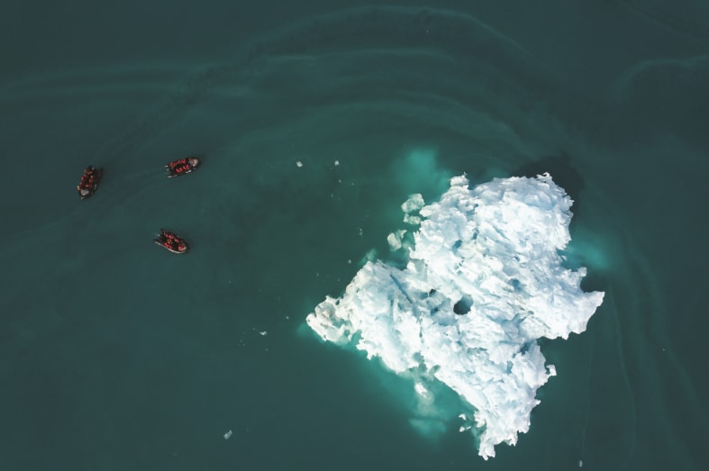 Zodiac excursion to an Iceberg 