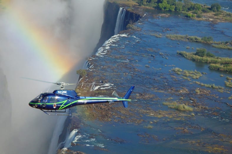 Helicopter flight over the Falls - Botswana Delta Explorer and the Victoria Falls