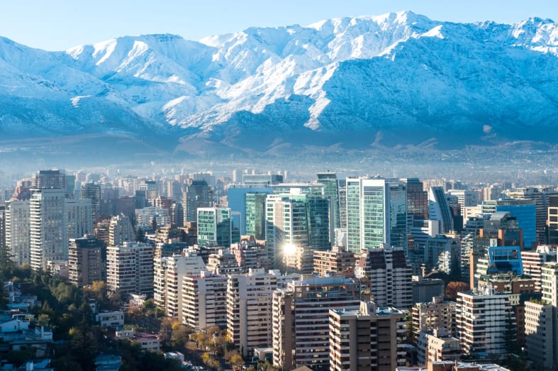 Santiago and the snow-capped Andes
