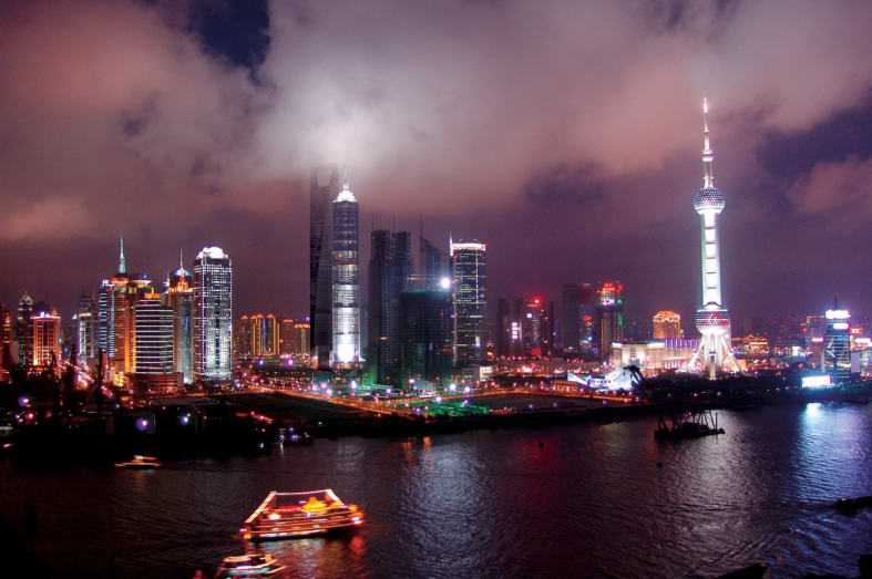 Shanghai landscape at night - Rural China