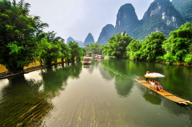 Floating Along The Li River - A Honeymoon to China 