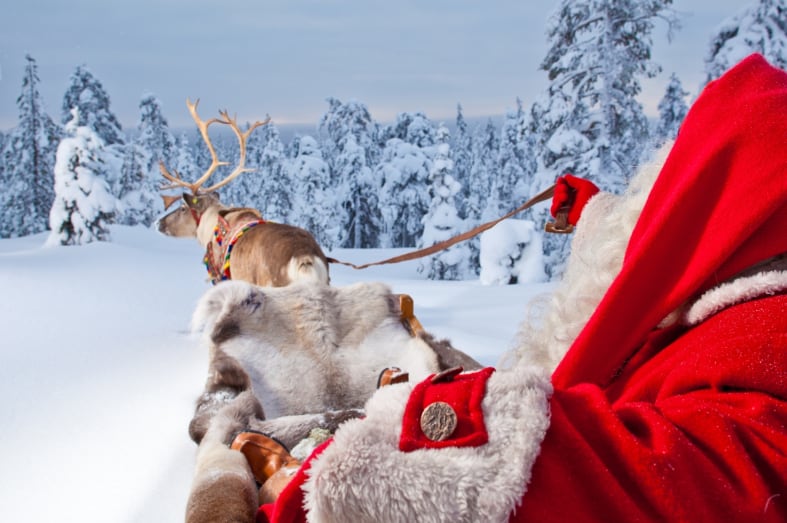 Santa and his reindeer - A magical trip to visit Father Christmas