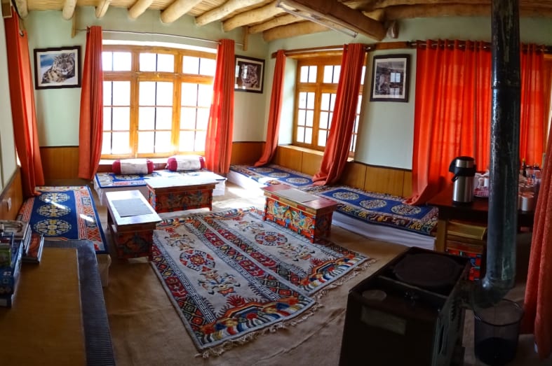 Communal Living Room at Snow Leopard Lodge - Spotting Snow Leopards in Himalaya