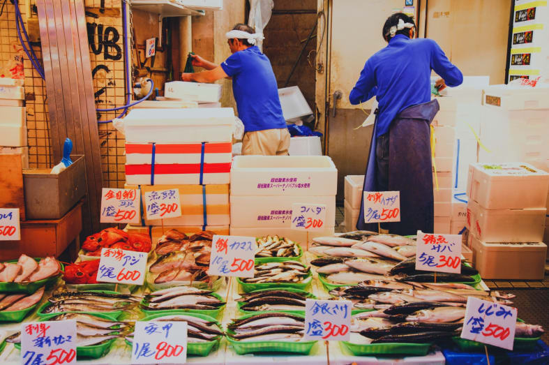 Tsukiji Fish Market in Tokyo 