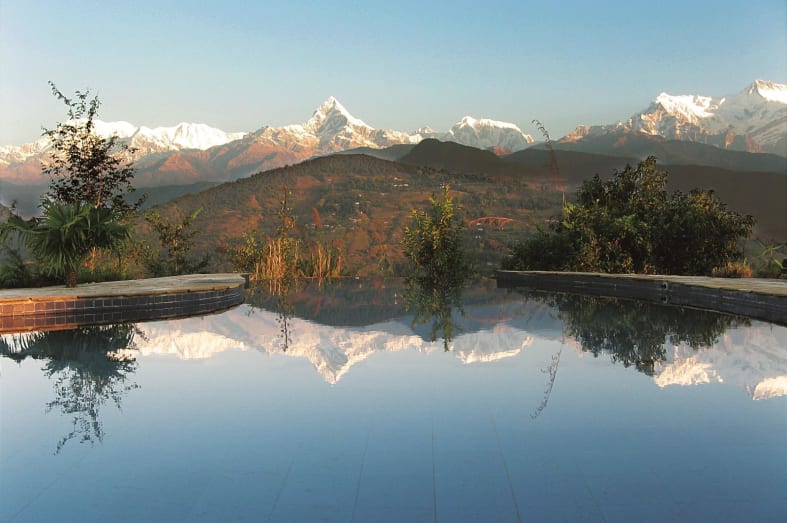 Pool at Tiger Mountain Pokhara Lodge - On a high in Nepal