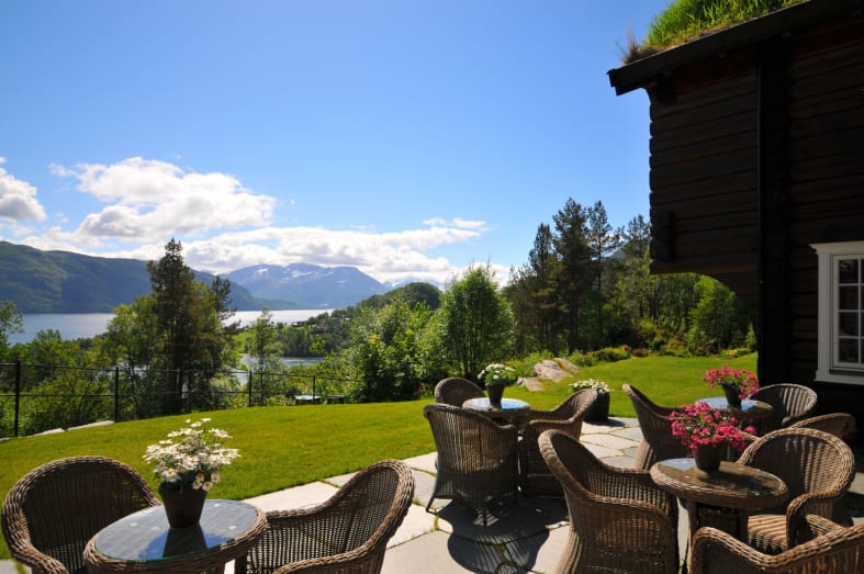 The garden and stunning views at Storfjord