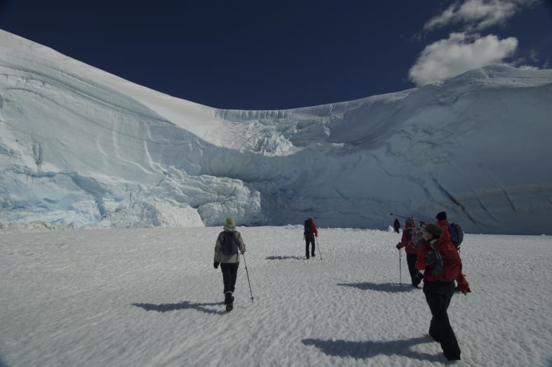 Trekking Below the Icefall - Antarctic