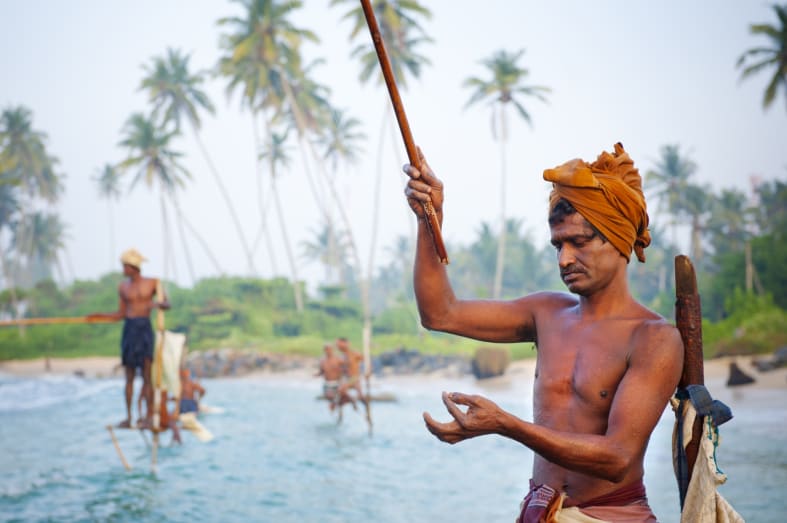 Fisherman on South Coast of Sri Lanka